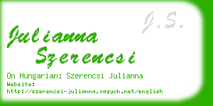 julianna szerencsi business card